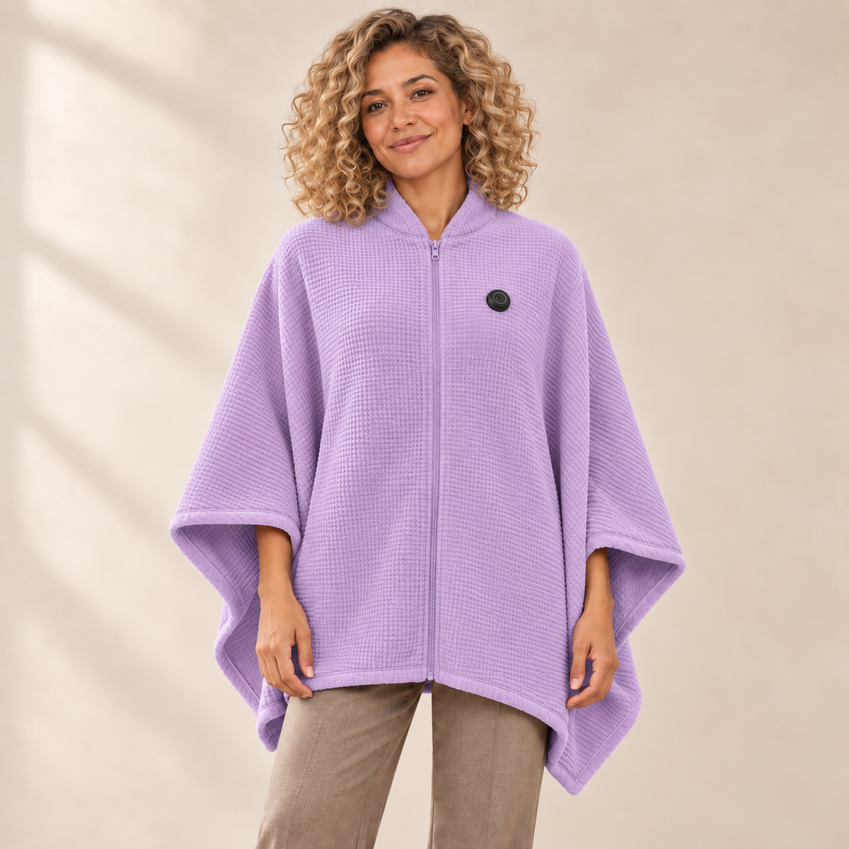 WarmCove™ | Women's Heated Knit Poncho Sweater
