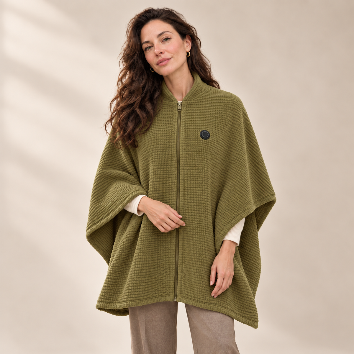 WarmCove™ | Women's Heated Knit Poncho Sweater
