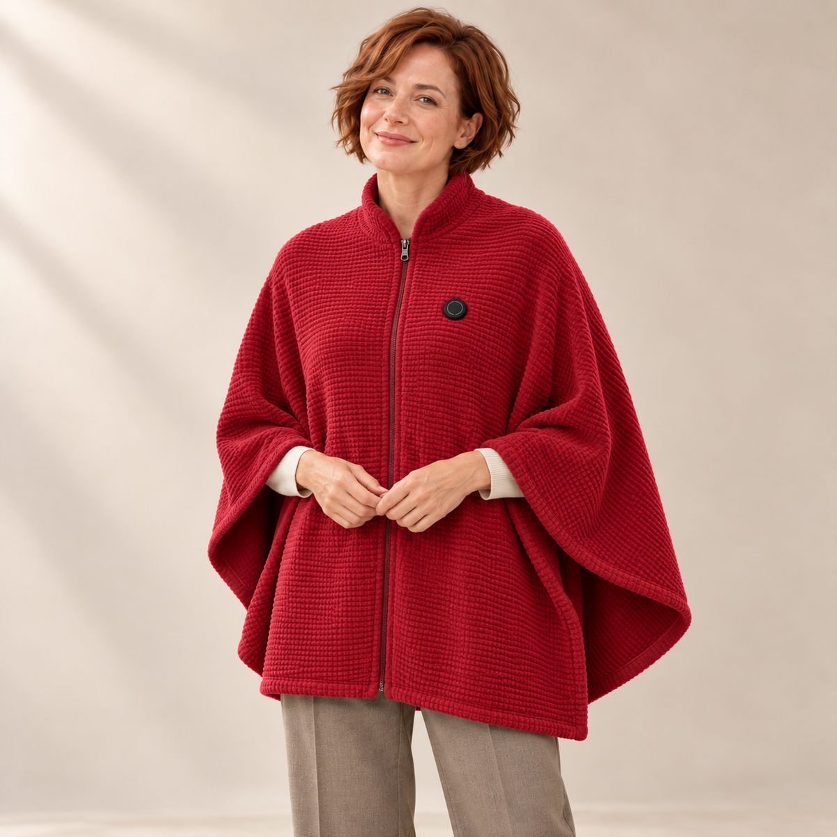 WarmCove™ | Women's Heated Knit Poncho Sweater