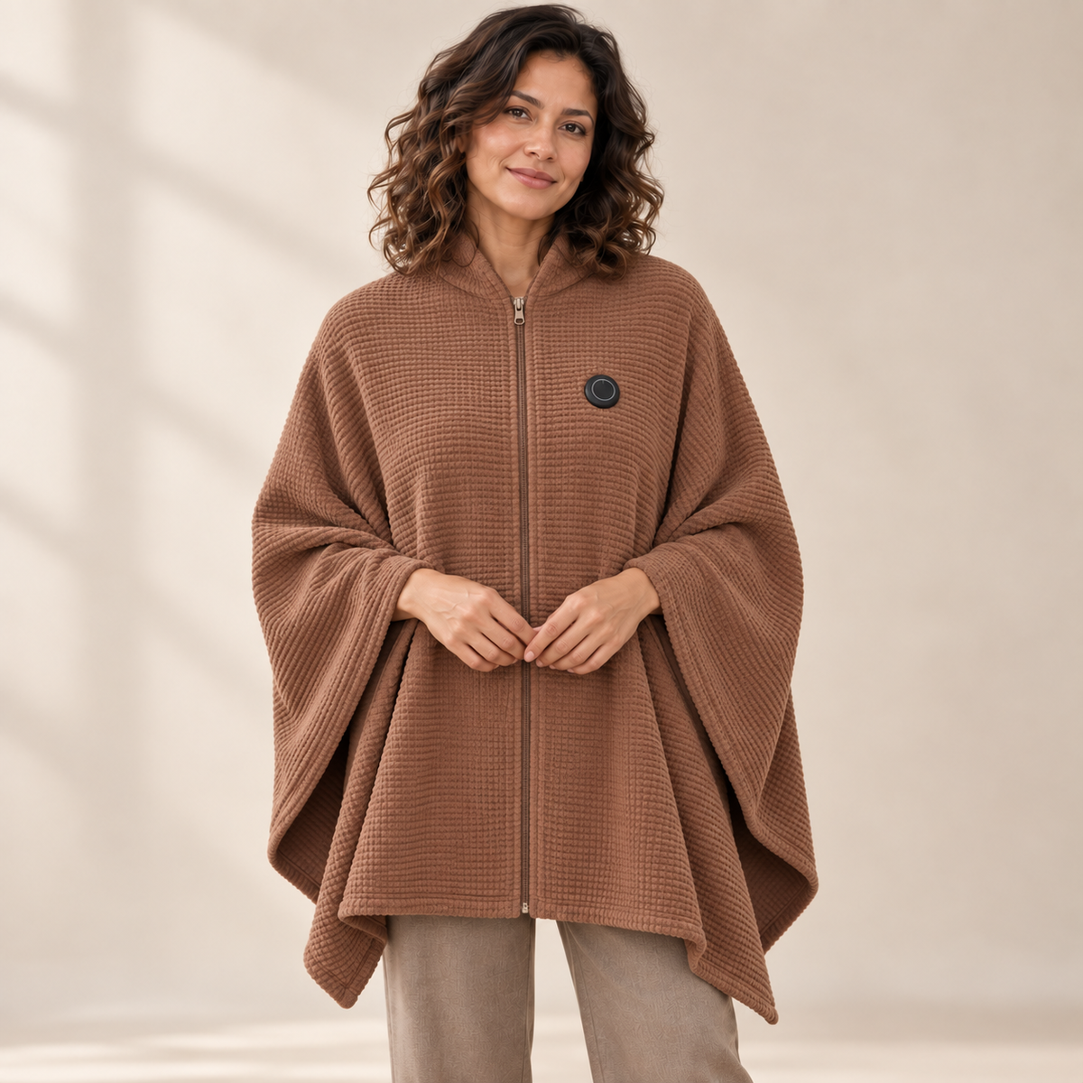 WarmCove™ | Women's Heated Knit Poncho Sweater