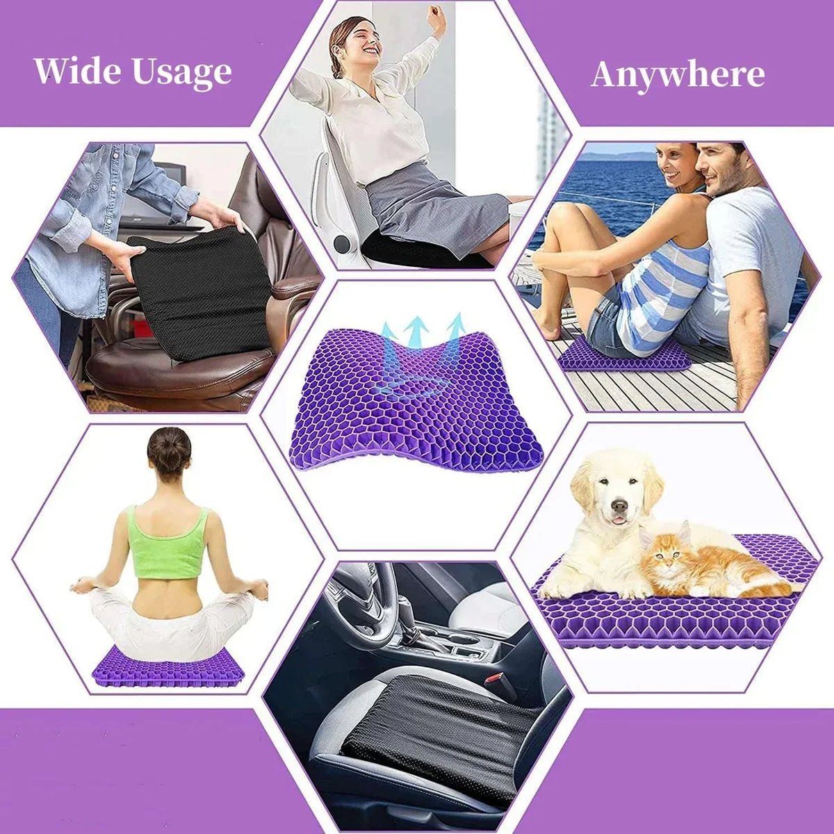 ComfortGel™ Dual-Layer Pressure Relief Seat Cushion