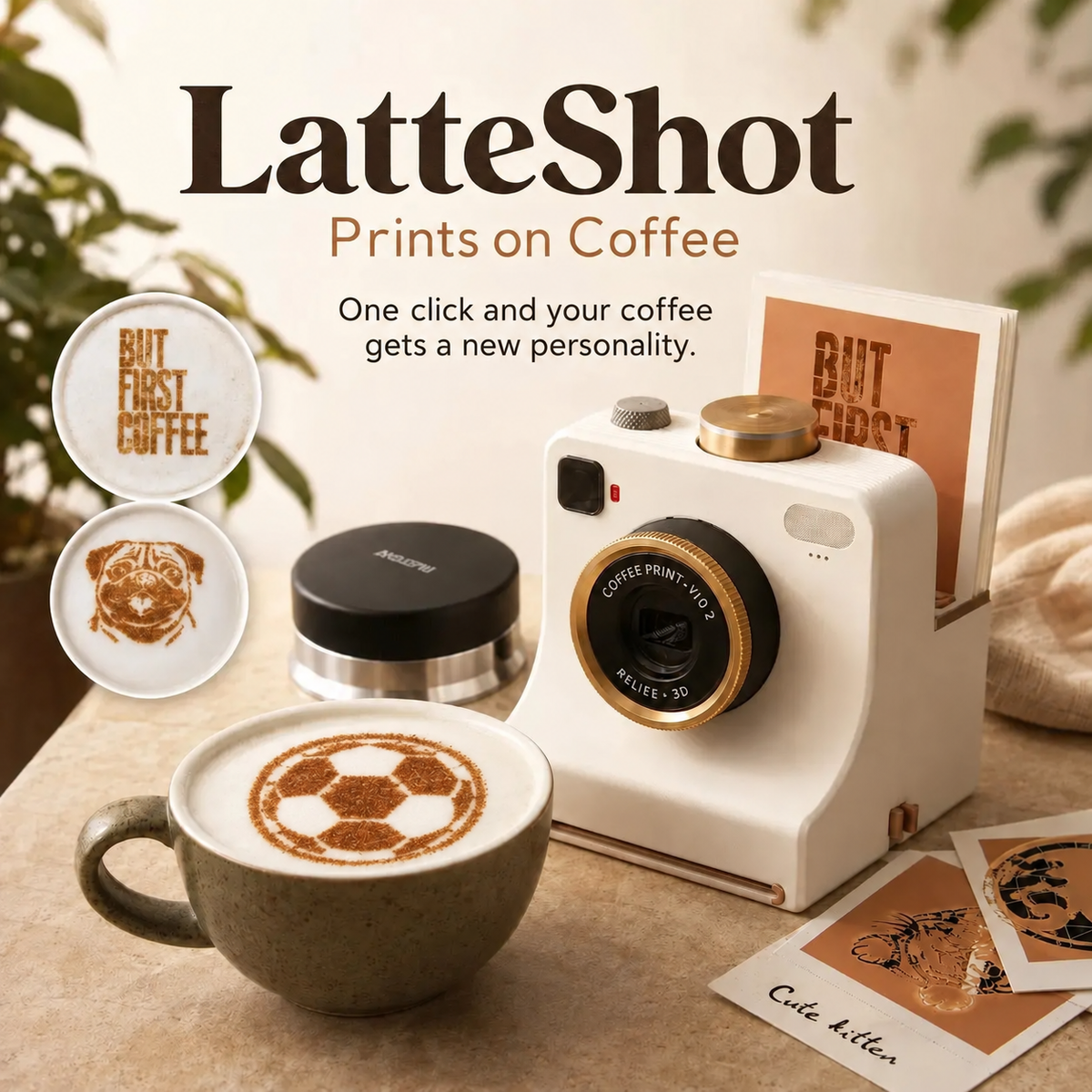 LatteSnap™ | Creative Coffee Art Stencil Printer for Homemade Latte Designs