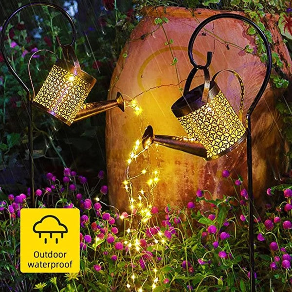 GlowCascade™ | Solar Watering Can Garden Light with Cascading Fairy Lights