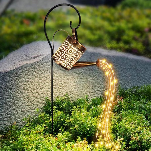 GlowCascade™ | Solar Watering Can Garden Light with Cascading Fairy Lights