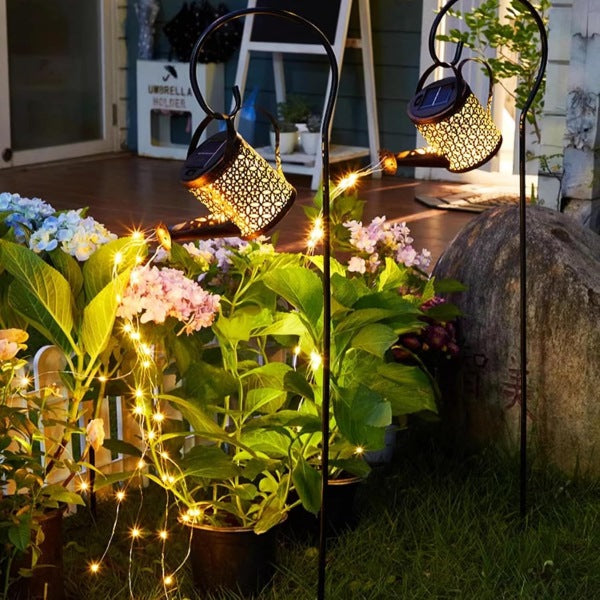 GlowCascade™ | Solar Watering Can Garden Light with Cascading Fairy Lights