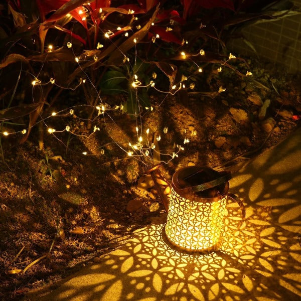 GlowCascade™ | Solar Watering Can Garden Light with Cascading Fairy Lights