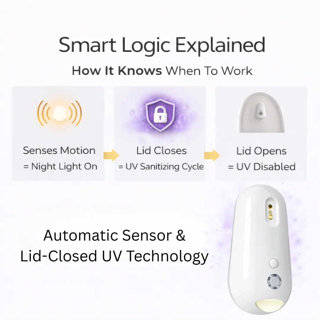 PureGlow™ | Automatic UV Toilet Sanitizer with Motion Sensor Night Light