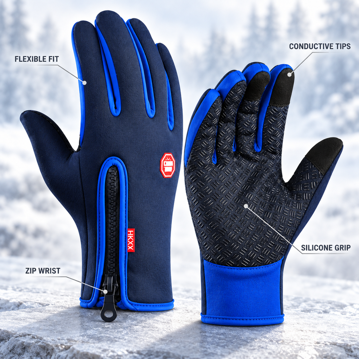 ThermoGrip™ | Waterproof Thermal Touchscreen Gloves for Cold Weather