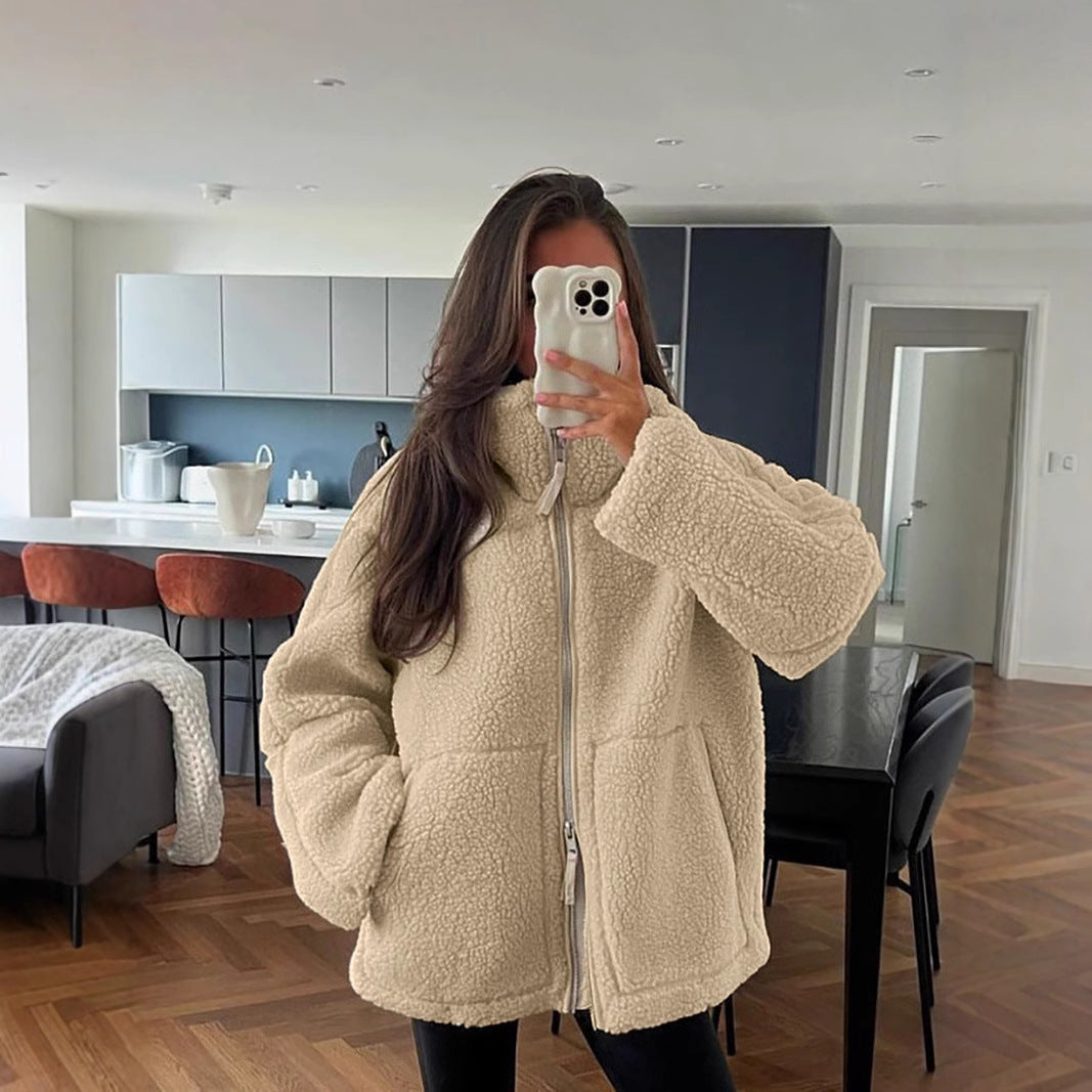 TeddyLuxe™ Cozy Sherpa Jacket for Women