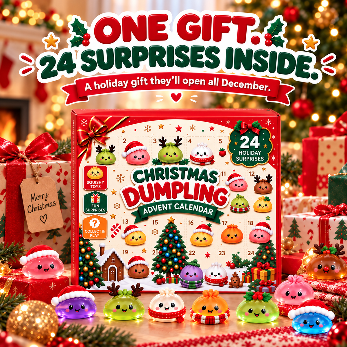 DumplingJoy™ | Christmas Advent Calendar with 24 Cute Surprise Figures