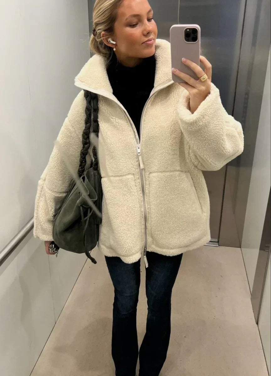 TeddyLuxe™ Cozy Sherpa Jacket for Women