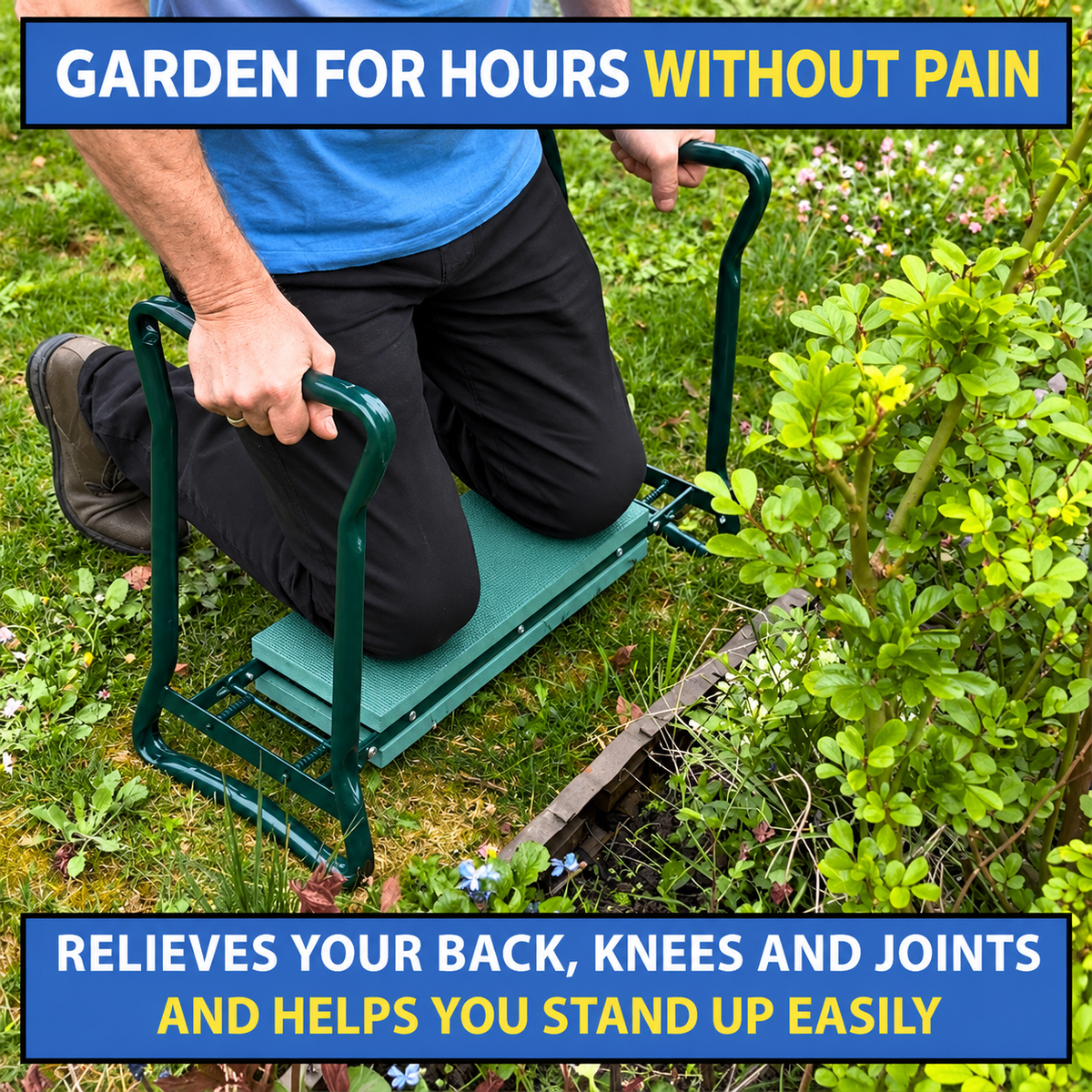 GardenEase™ | Padded Garden Kneeler & Seat with Support Handles