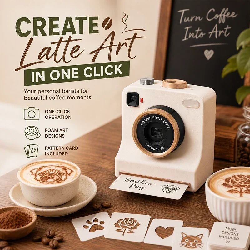 LatteSnap™ | Creative Coffee Art Stencil Printer for Homemade Latte Designs