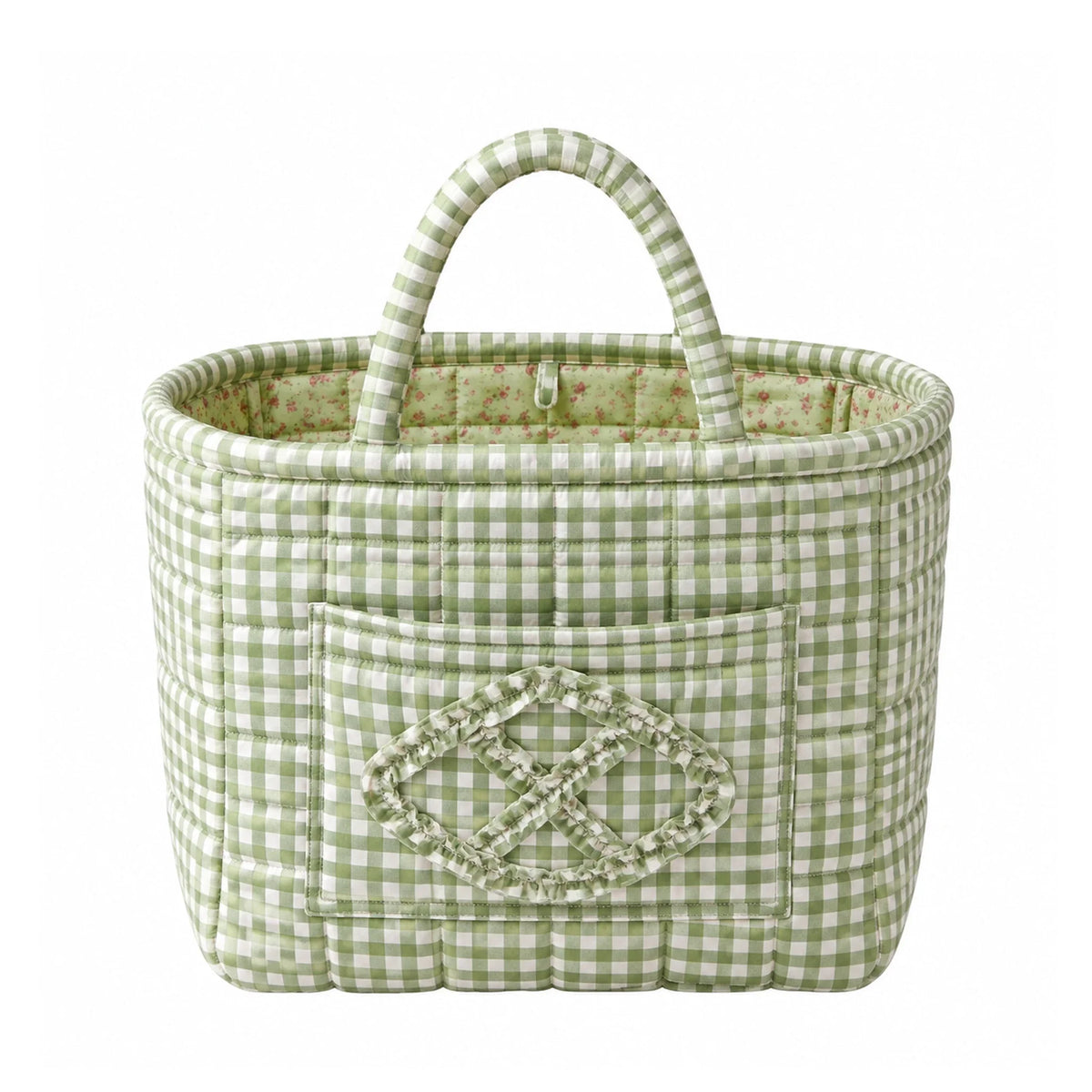 FloraCarry™ | Spacious Quilted Floral Storage Tote