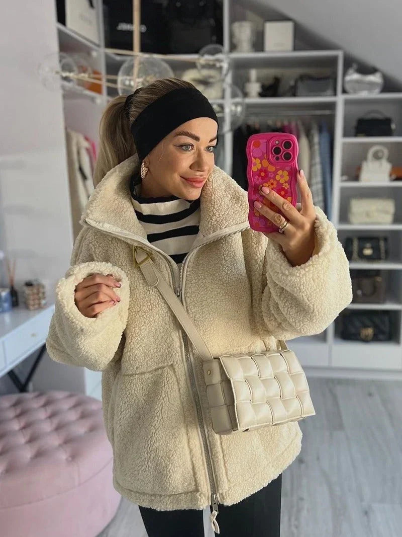 TeddyLuxe™ Cozy Sherpa Jacket for Women