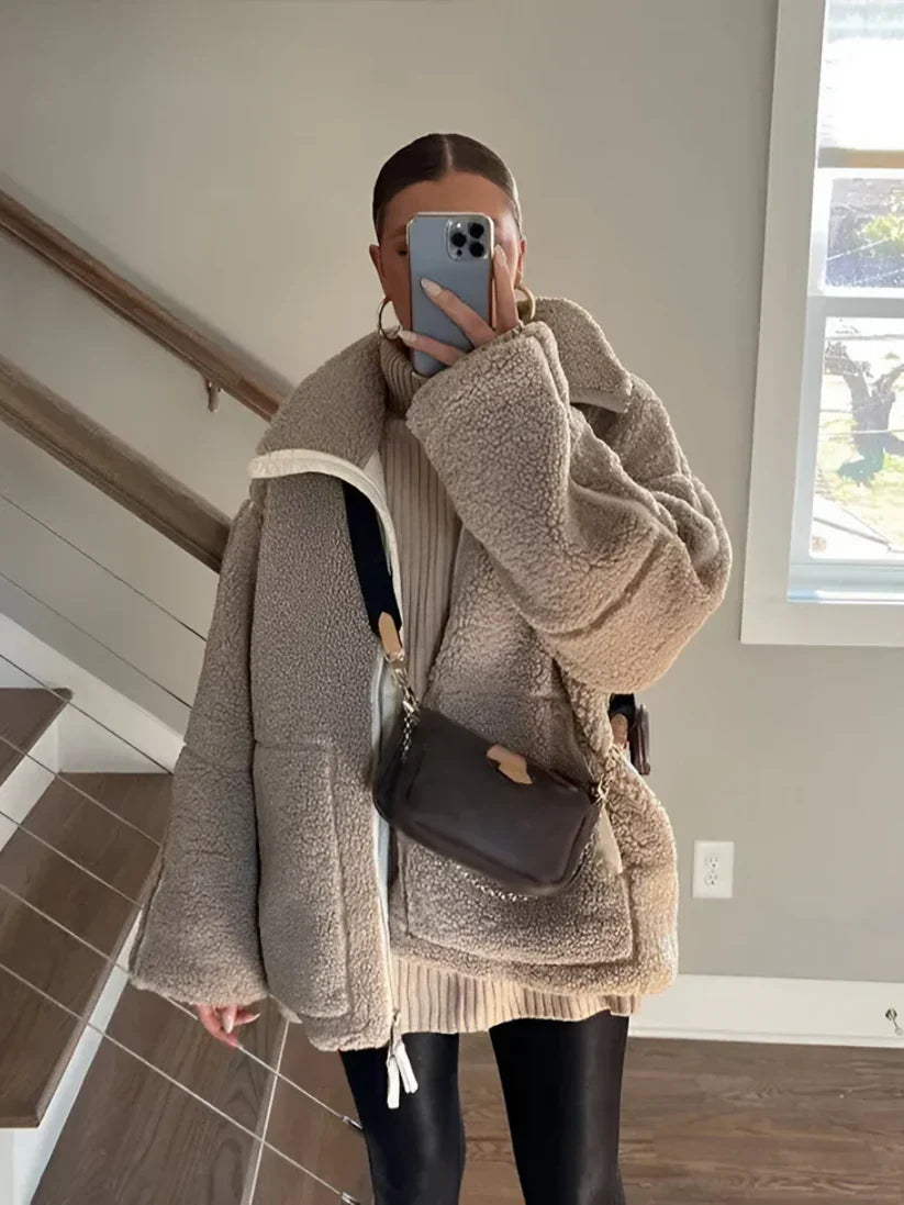 TeddyLuxe™ Cozy Sherpa Jacket for Women