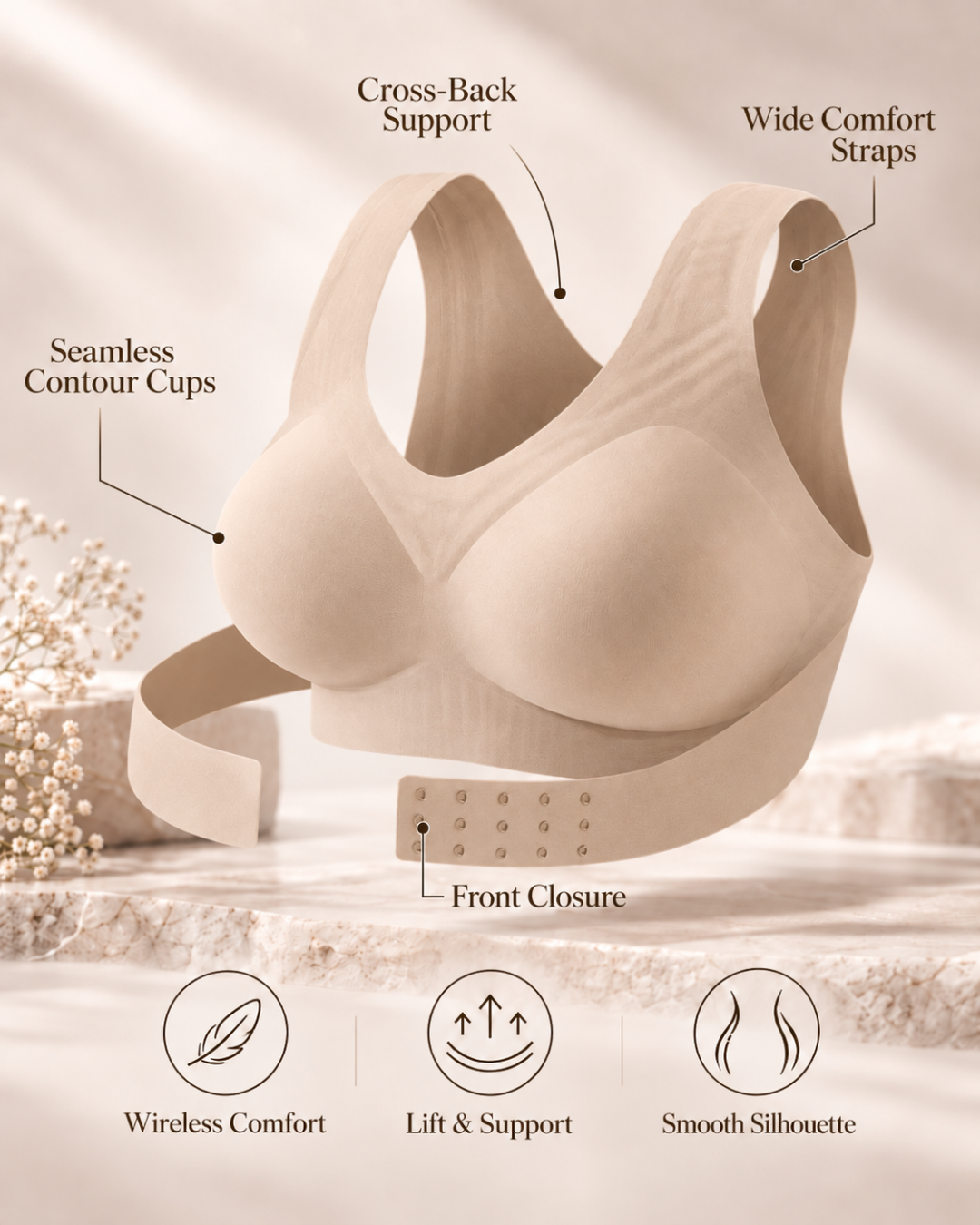 PostureLuxe™ Front-Closure Support Bra