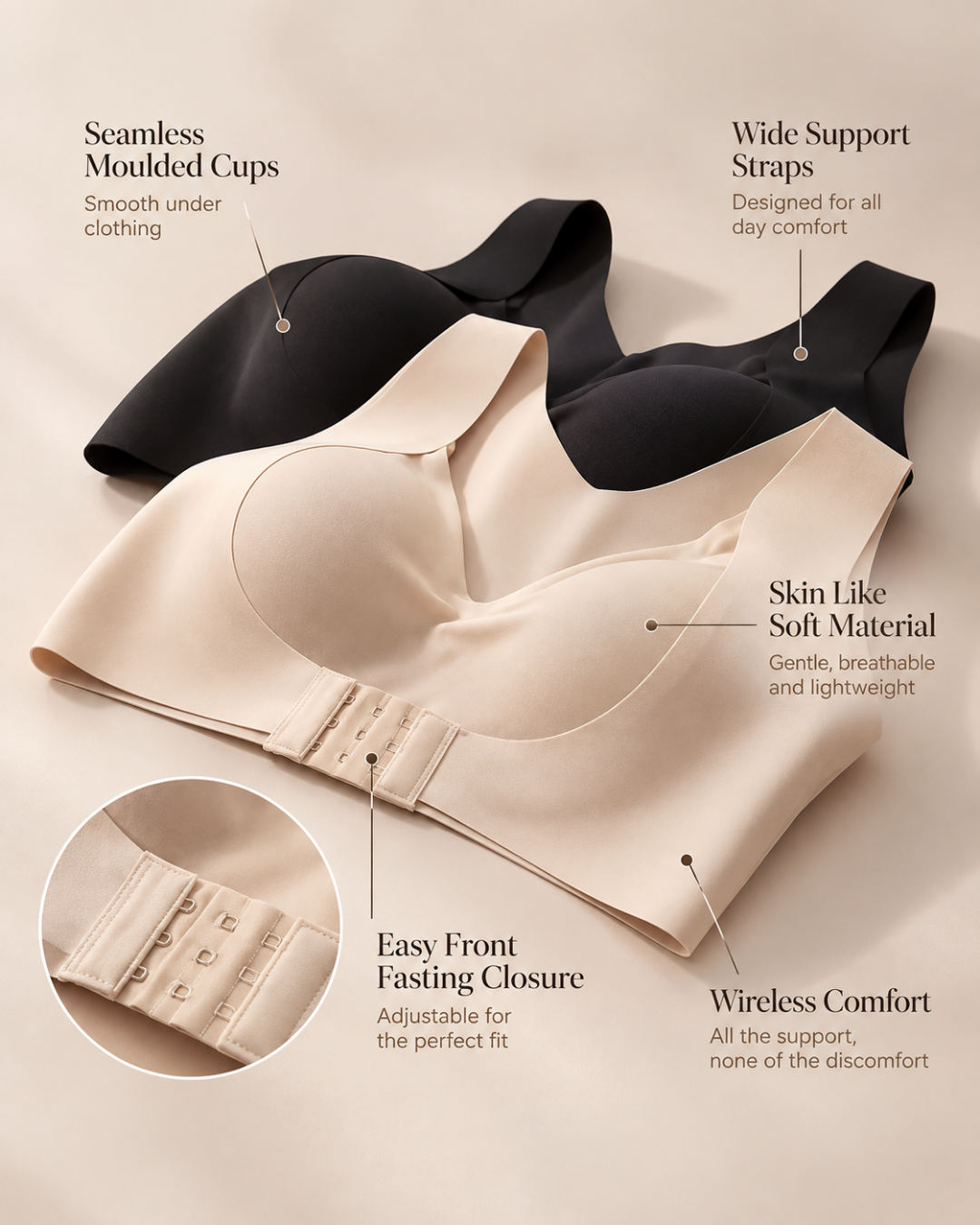 PostureLuxe™ Front-Closure Support Bra