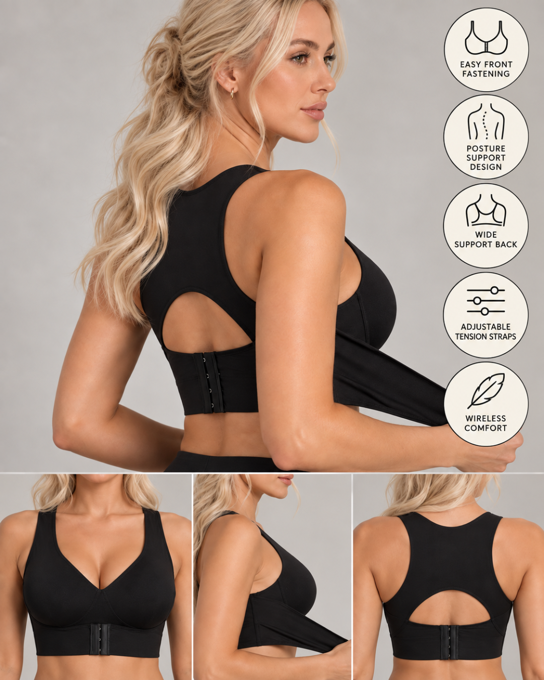PostureLuxe™ Front-Closure Support Bra
