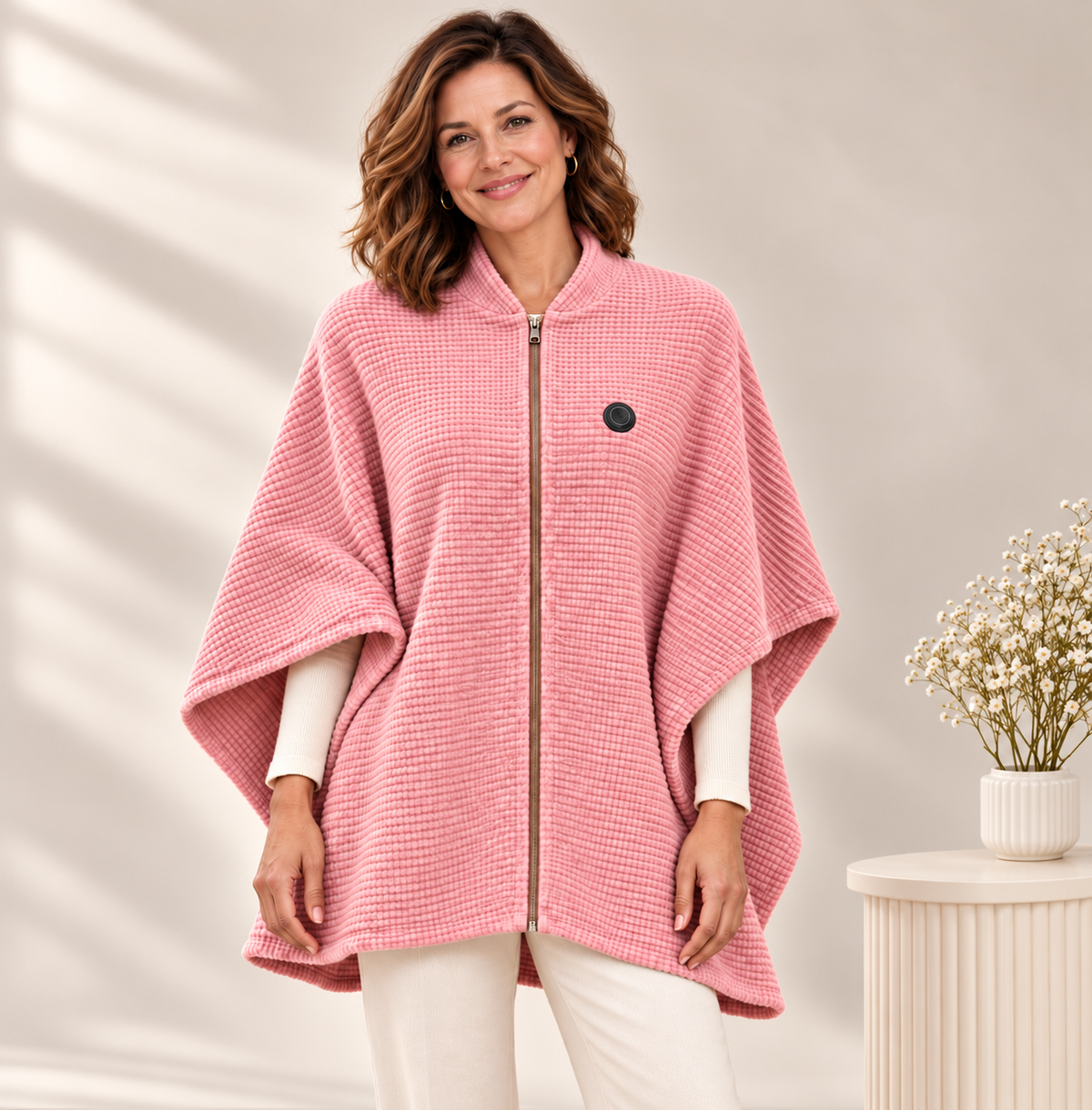 WarmCove™ | Women's Heated Knit Poncho Sweater