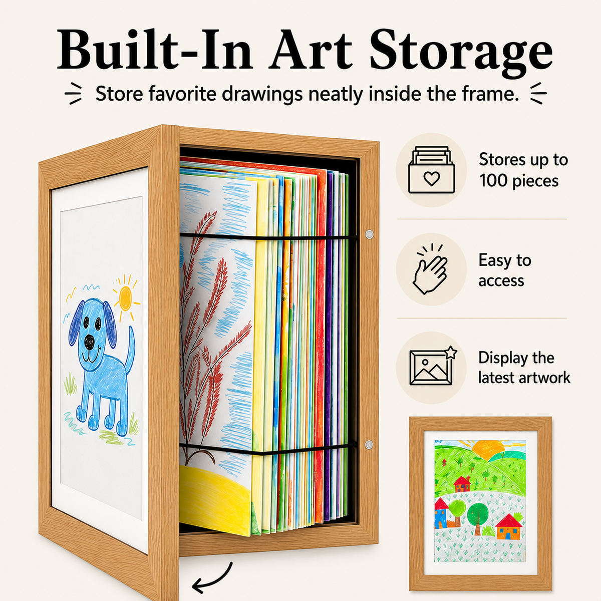 ArtKeep™ | Kids’ Art Frame – Stylishly Display & Store Their Creative Masterpieces