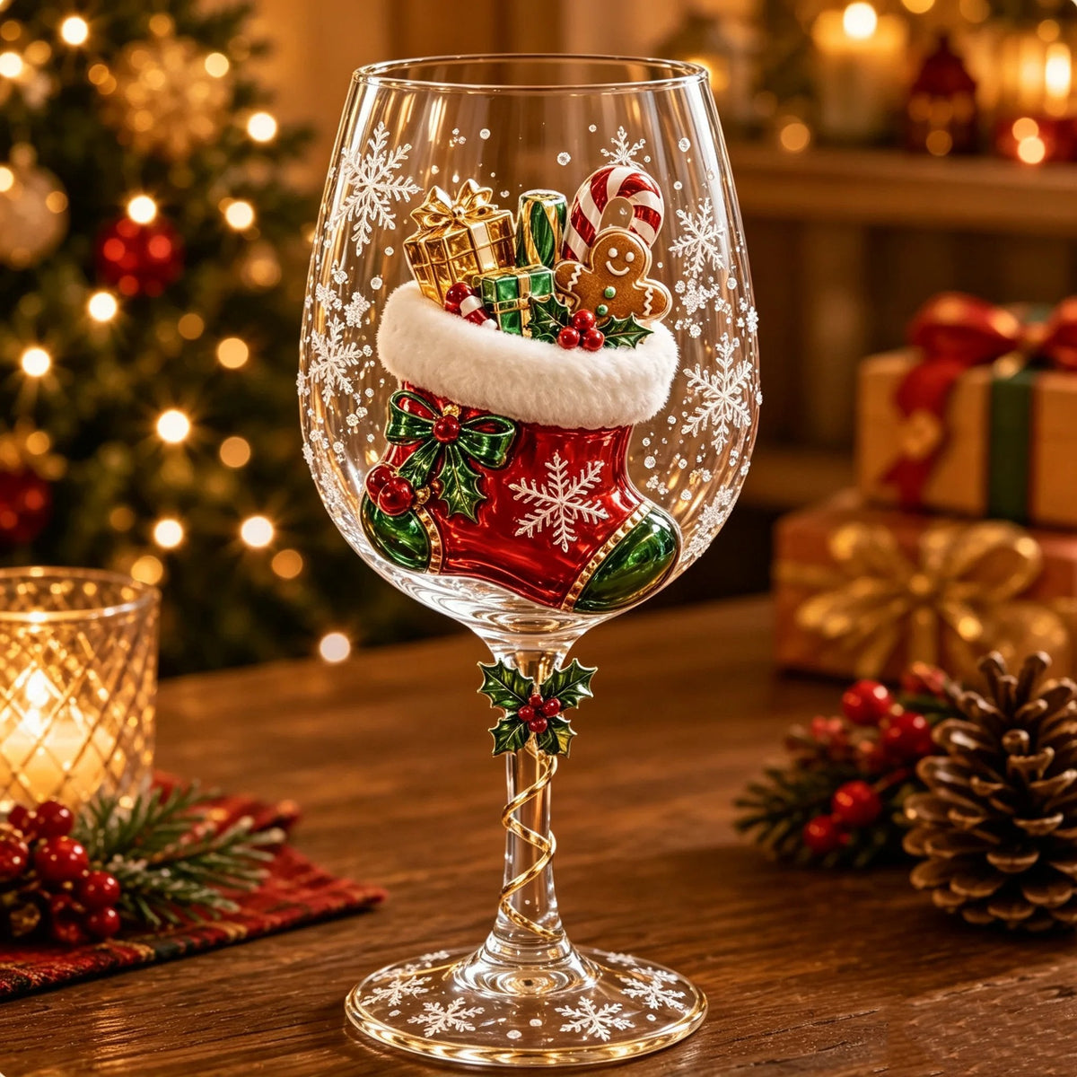 NoëlLuxe™ | 3D Festive Wine Glass Gift Collection