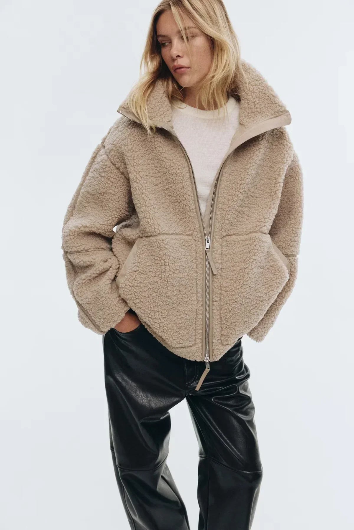 TeddyLuxe™ Cozy Sherpa Jacket for Women