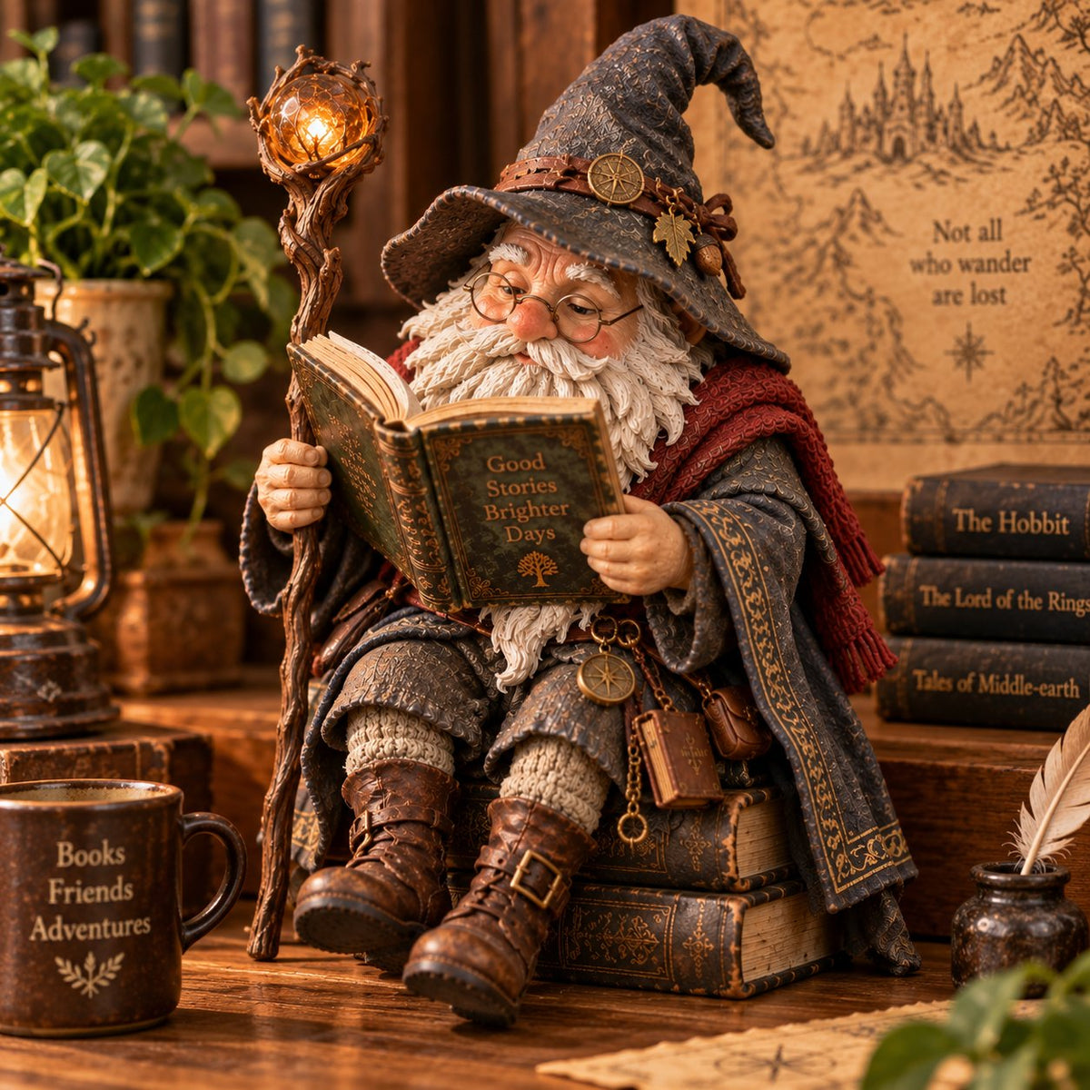 StoryGnome™ | Enchanted Reading Wizard Decorative Figurine
