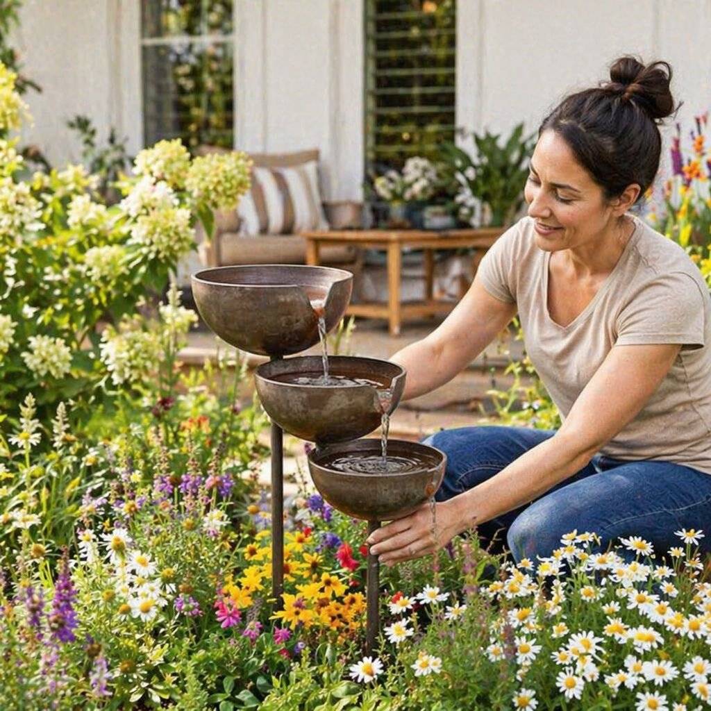 AquaHaven™ | Cascading Bird Bath & Rain Catcher