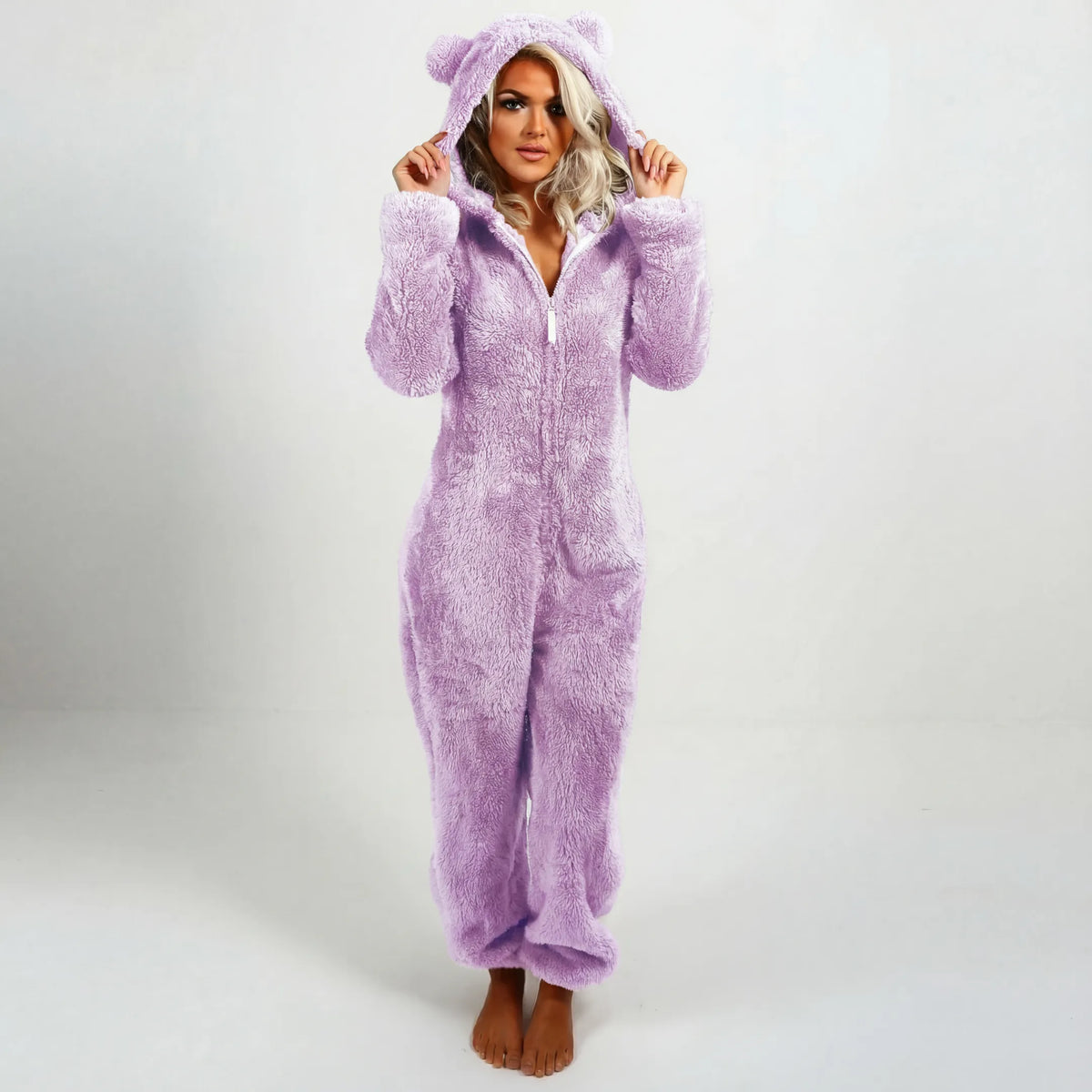 SnuggleLuxe™ | Women's Ultra-Soft Teddy Fleece Hooded Jumpsuit