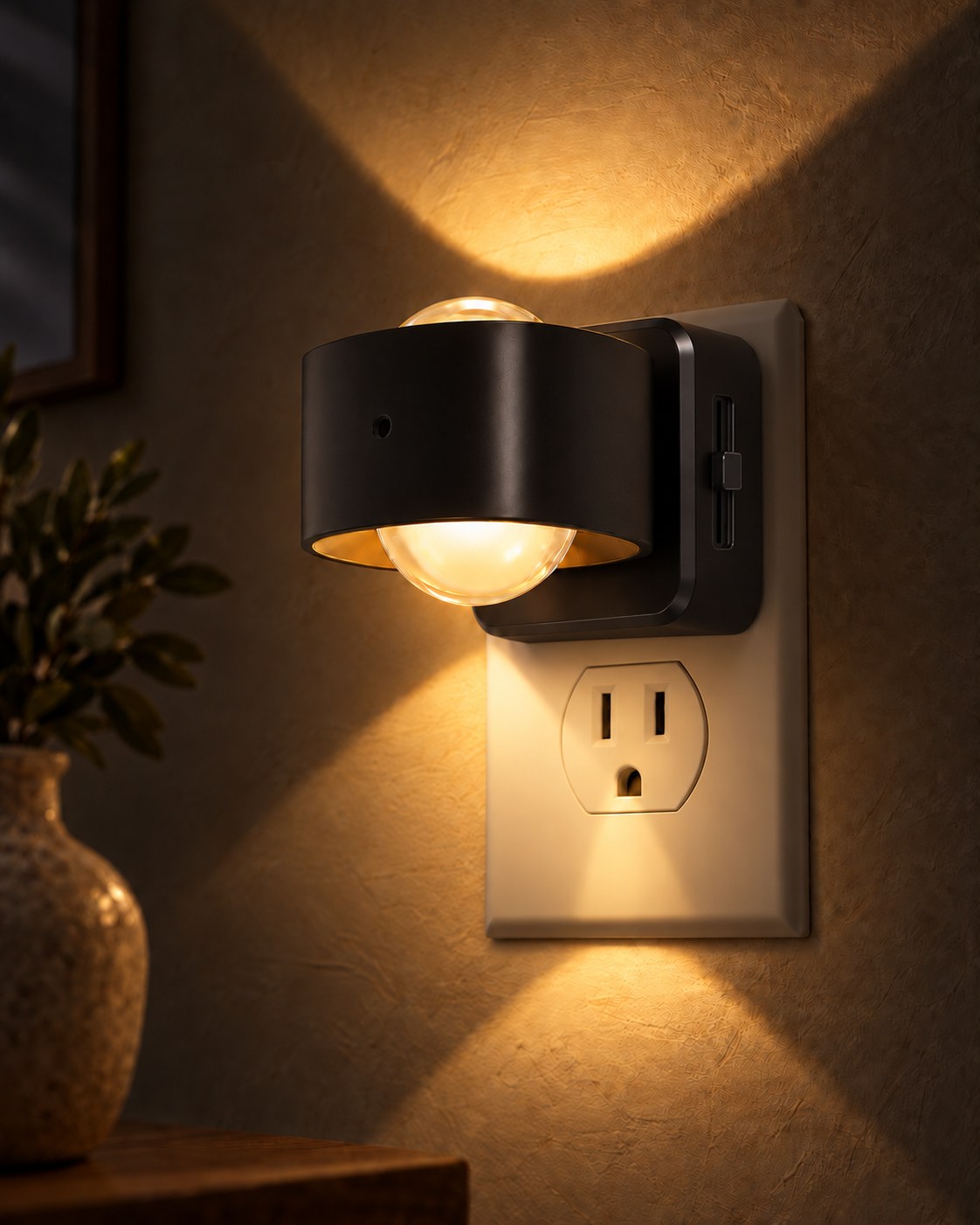 HaloBeam™ | Adjustable Plug-In LED Wall Night Light