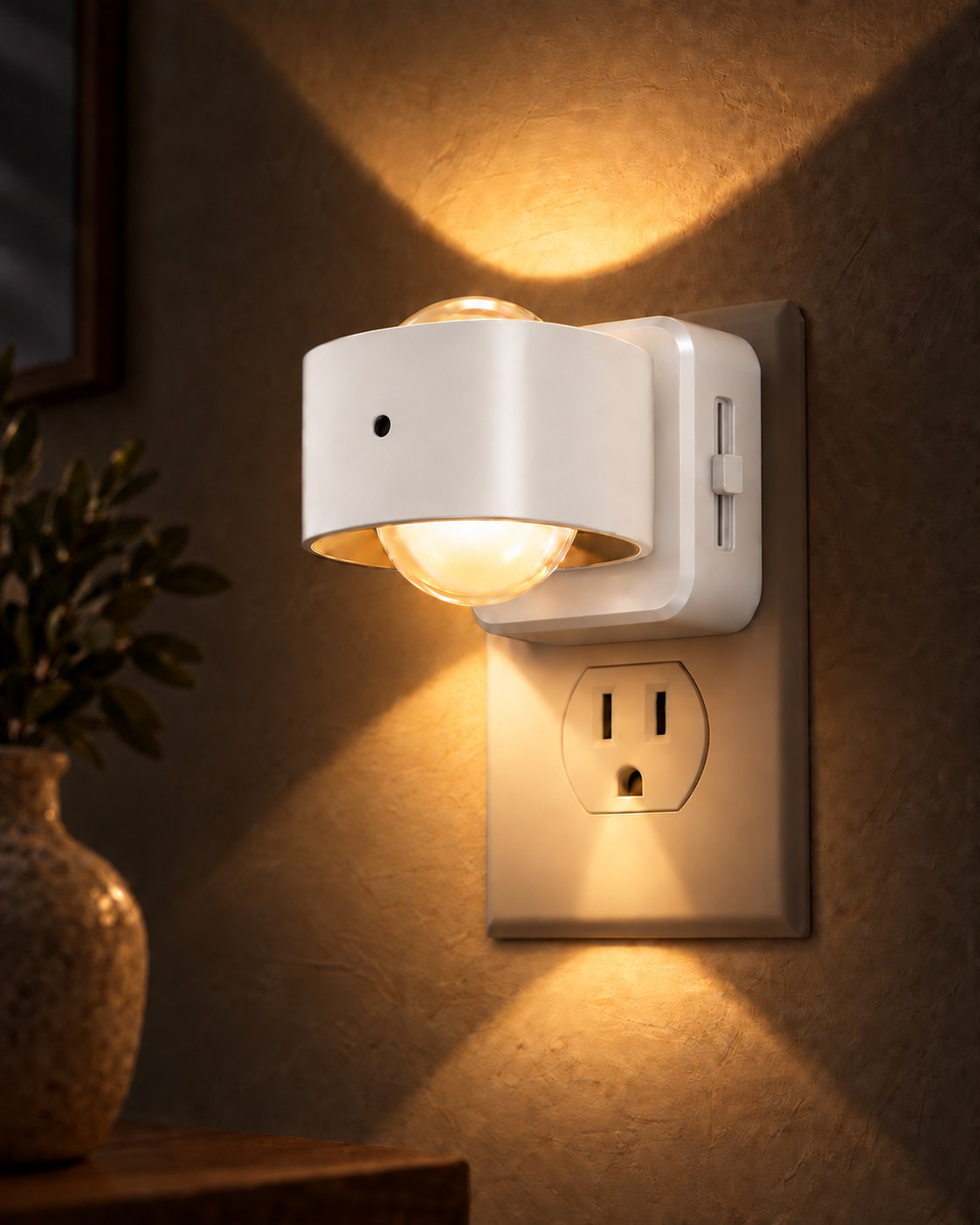 HaloBeam™ | Adjustable Plug-In LED Wall Night Light