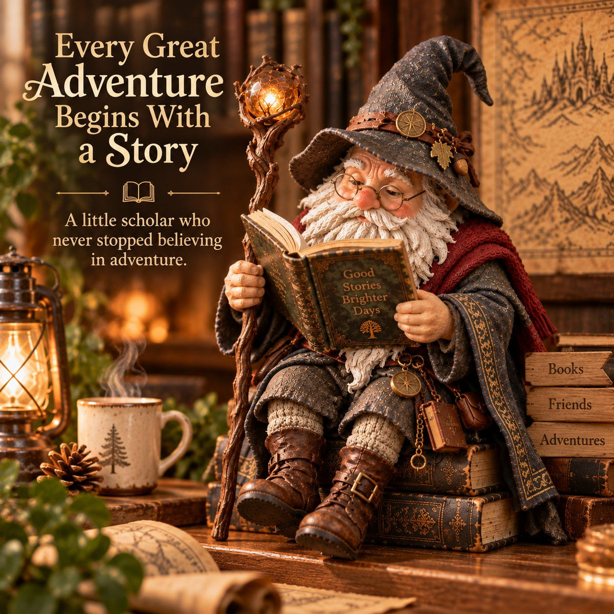 StoryGnome™ | Enchanted Reading Wizard Decorative Figurine