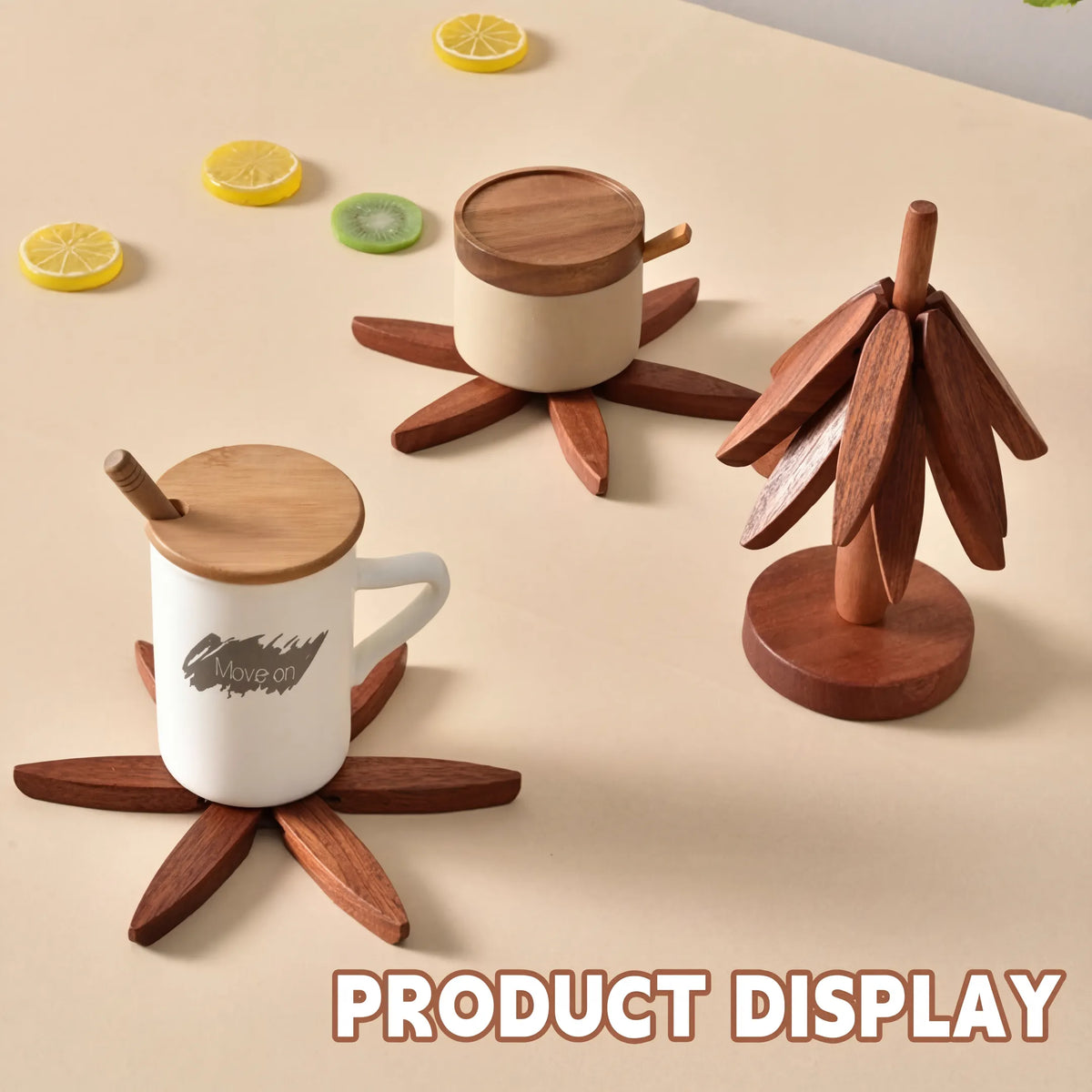 PineNest™ | Wooden Tree-Shaped Heat-Resistant Trivet Set
