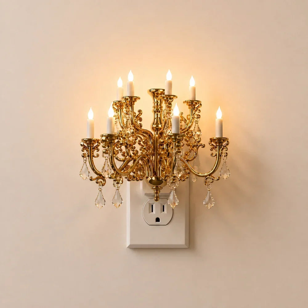 RoyalGlow™ | Vintage Crystal Chandelier Plug-In Night Light
