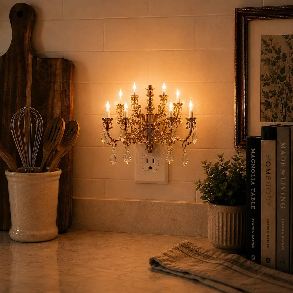 RoyalGlow™ | Vintage Crystal Chandelier Plug-In Night Light