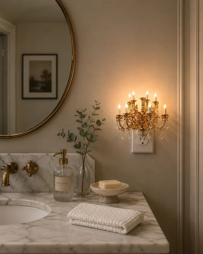 RoyalGlow™ | Vintage Crystal Chandelier Plug-In Night Light