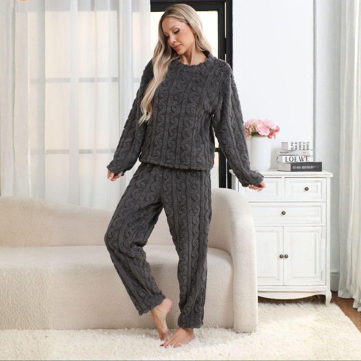 CozyBloom™ | Women's Plush Fleece Pajama Set