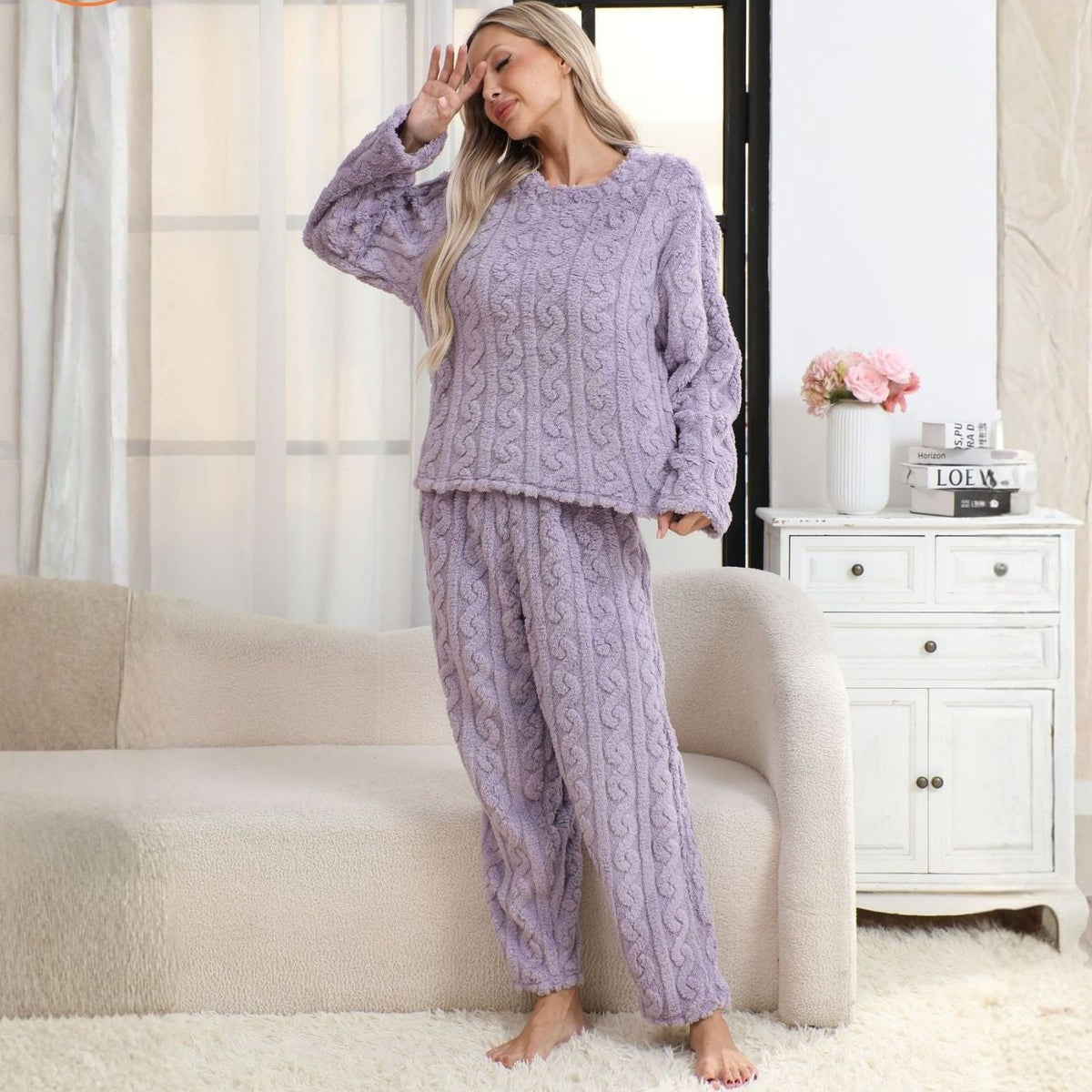 CozyBloom™ | Women's Plush Fleece Pajama Set
