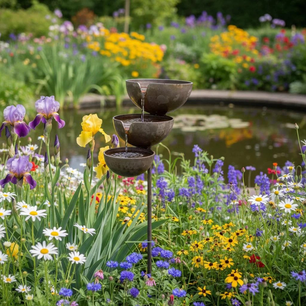 AquaHaven™ | Cascading Bird Bath & Rain Catcher