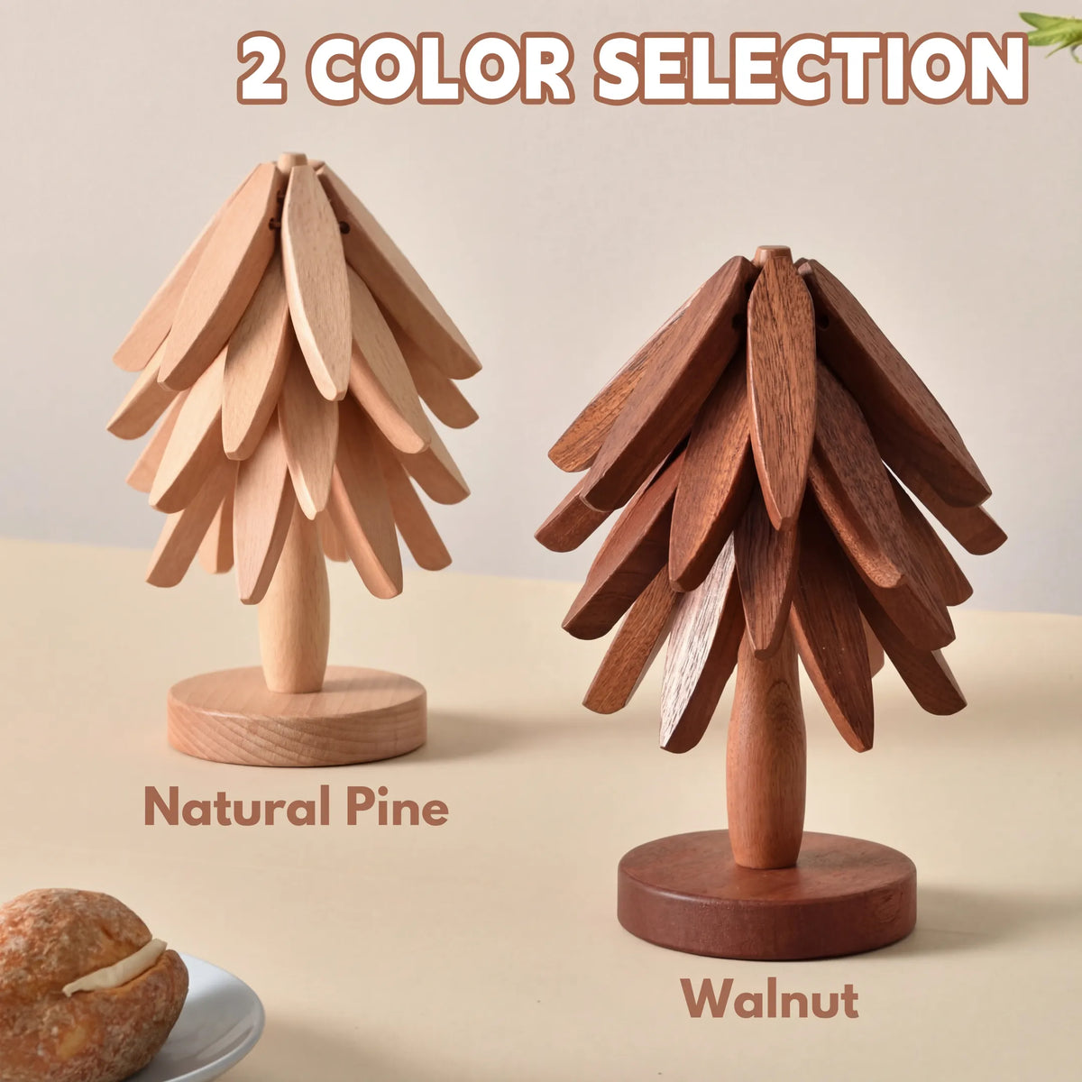 PineNest™ | Wooden Tree-Shaped Heat-Resistant Trivet Set