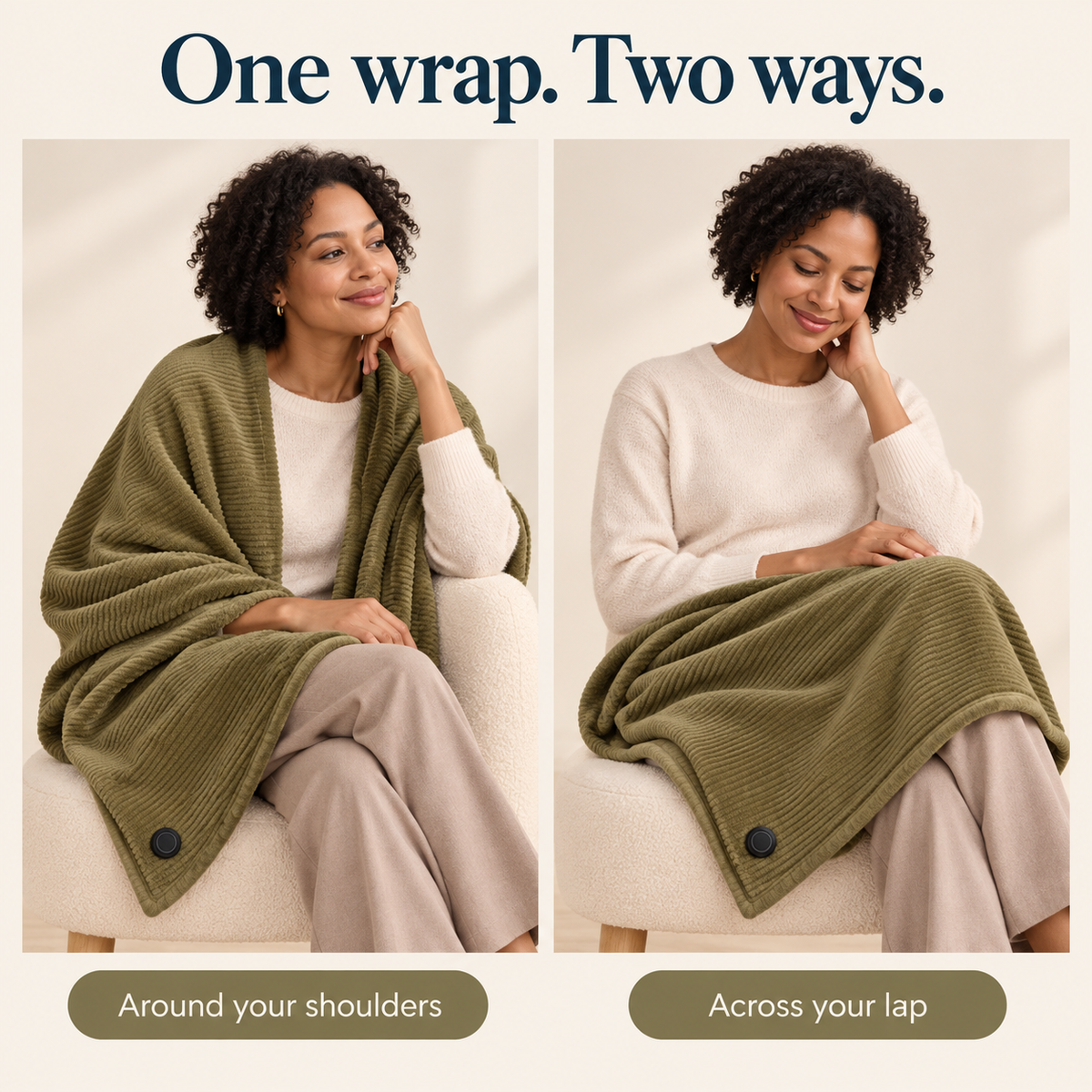 WarmCove™ | Women's Heated Knit Poncho Sweater