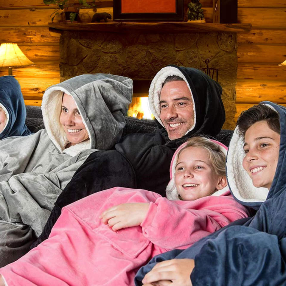 WarmNest™ | Oversized Sherpa Fleece Wearable Blanket Hoodie