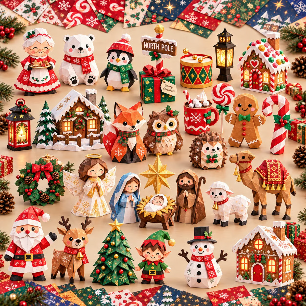 PaperWonder™ | Christmas Paper Folding Craft Kit – 250 Sheets