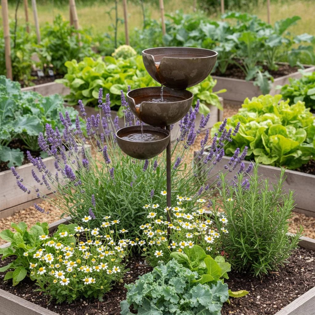 AquaHaven™ | Cascading Bird Bath & Rain Catcher