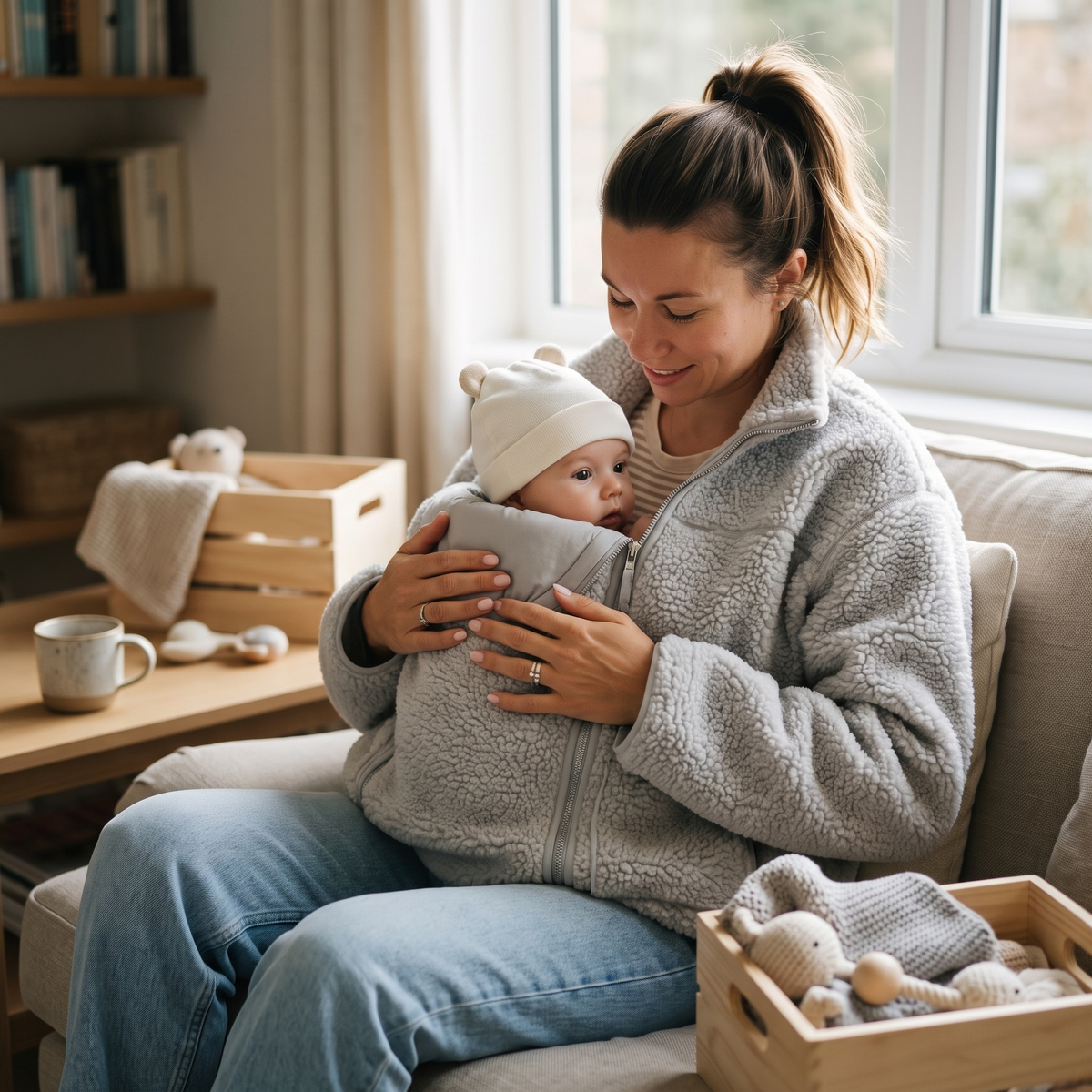 CuddleCarry™ Cozy Maternity & Babywearing Sherpa Jacket