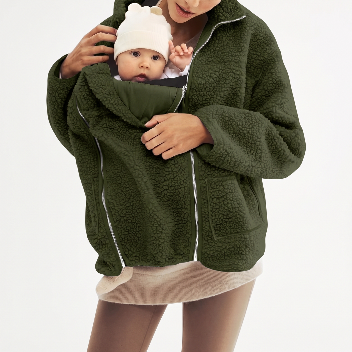 CuddleCarry™ Cozy Maternity & Babywearing Sherpa Jacket