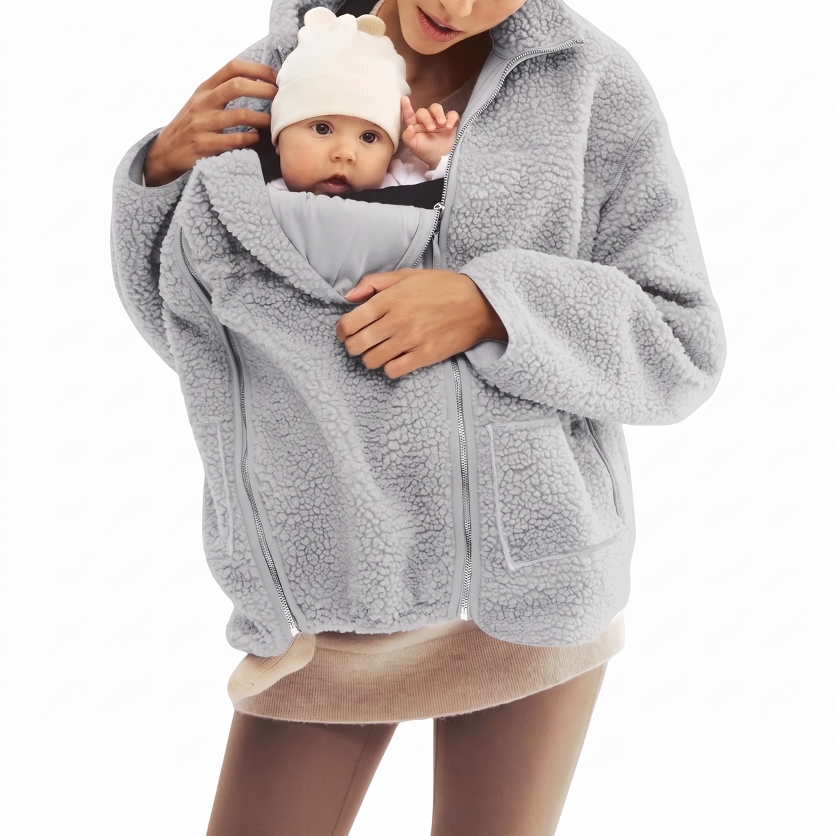 CuddleCarry™ Cozy Maternity & Babywearing Sherpa Jacket