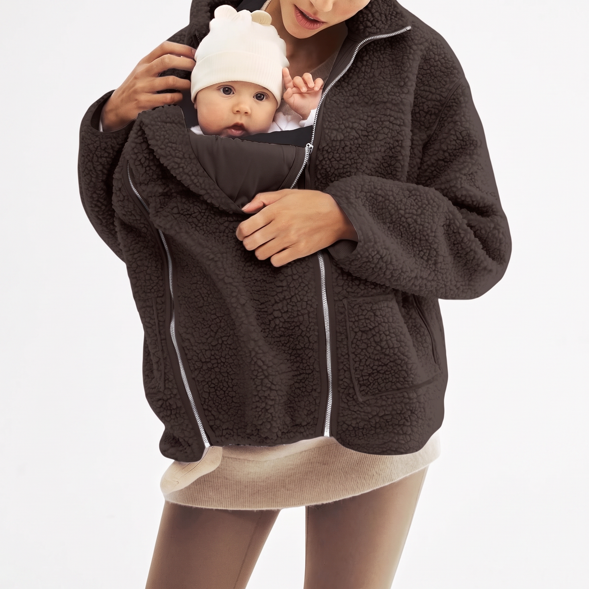 CuddleCarry™ Cozy Maternity & Babywearing Sherpa Jacket