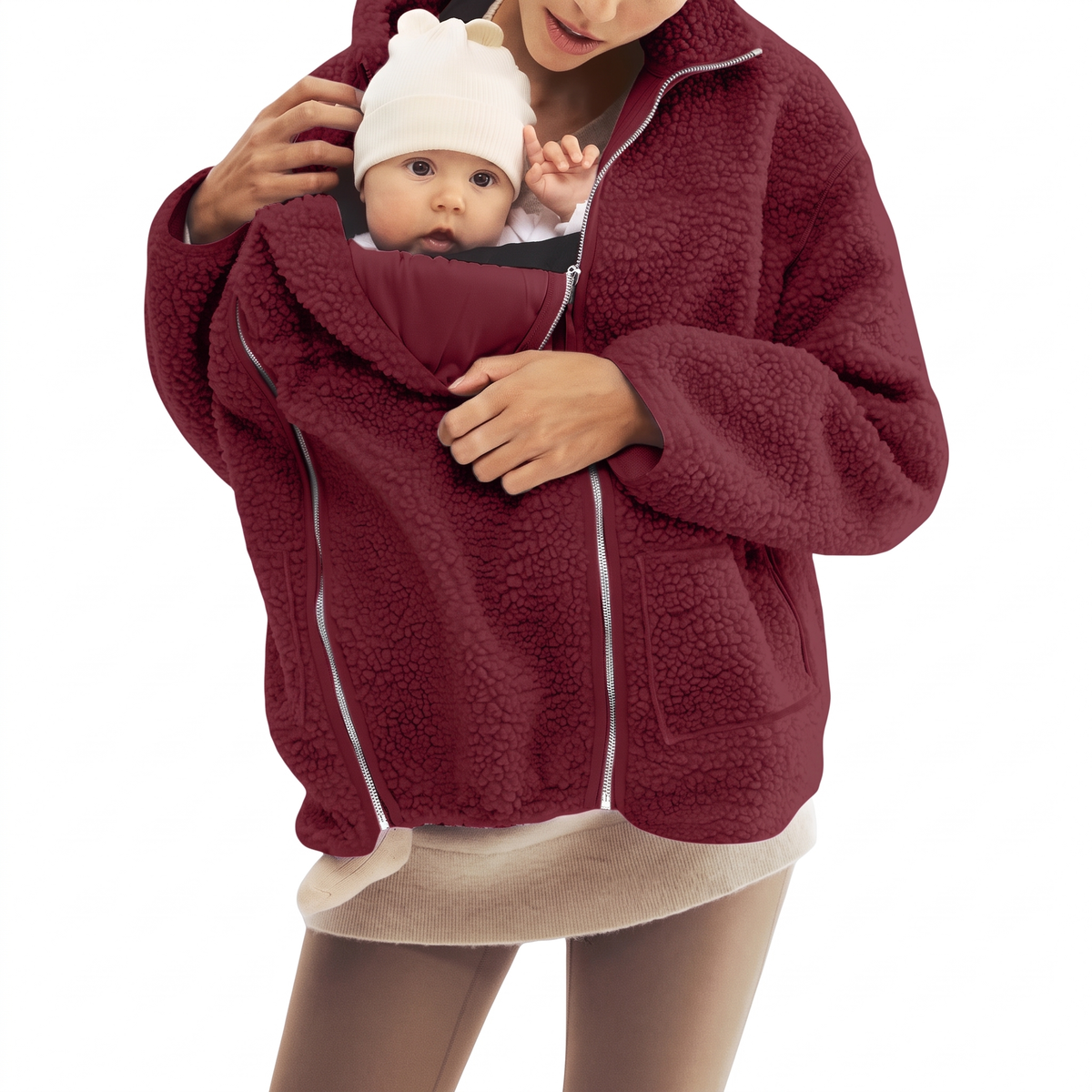 CuddleCarry™ Cozy Maternity & Babywearing Sherpa Jacket